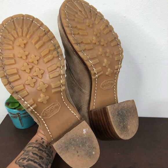 Frye Sabrina 6G Suede Leather Lace Up Bootie In Beige Women's Size 6M - Picture 13 of 13